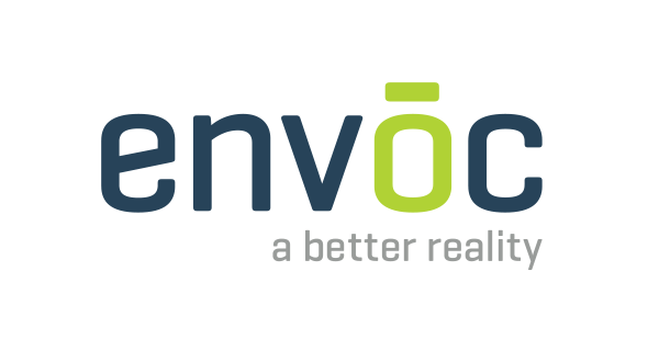 New Envoc logo with enhanced blue and green colors, updated to the modern 'Geogrotesque' font